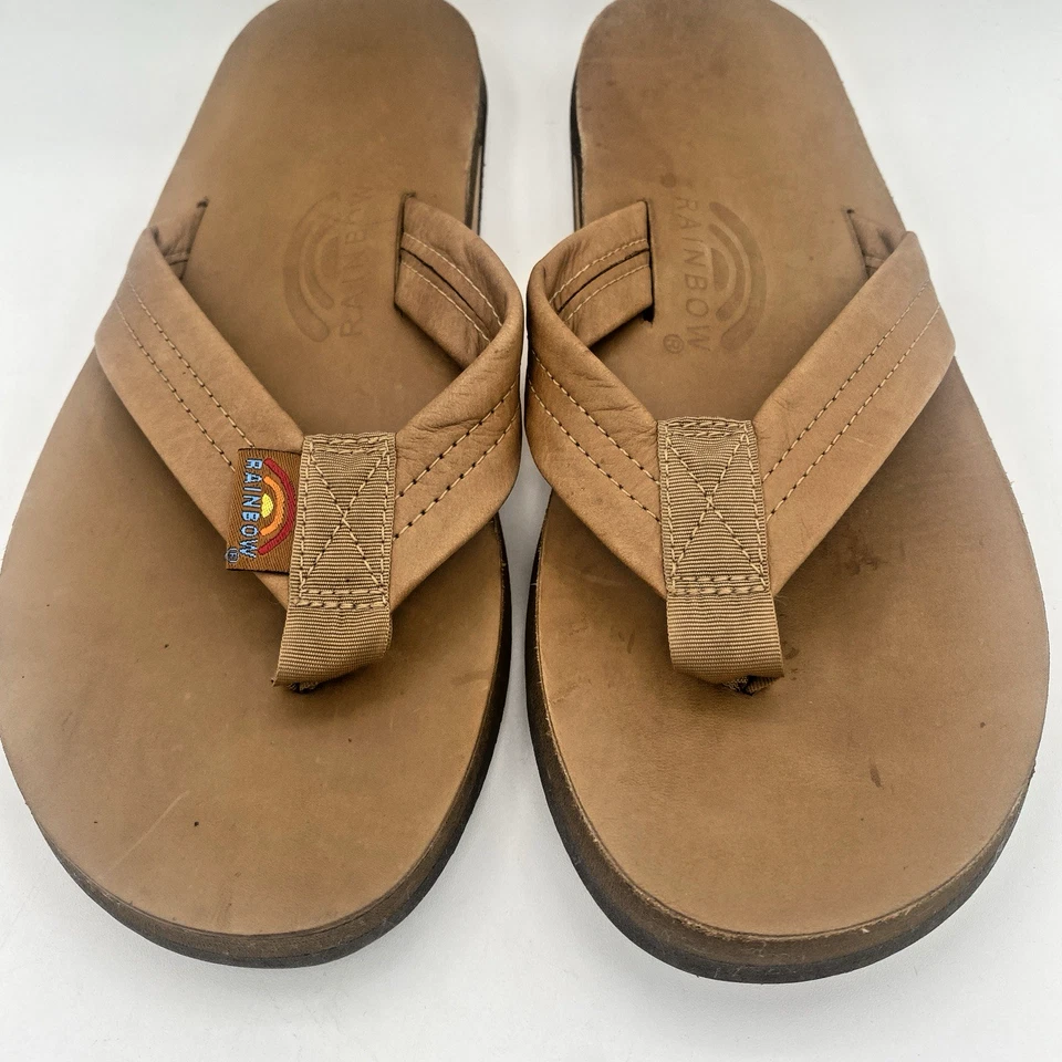 Rainbow Single Layer Arch Support Premier Leather 1" Strap Womens 8 Brown Cafe - Image 3 of 4