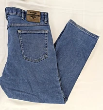 Wrangler Denim Jeans Regular Fit Straight Leg Boot Cut Blue Mens W36 L29