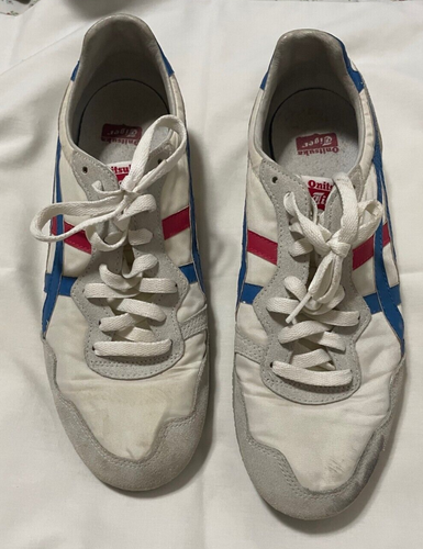 ASICS ONITSUKA TIGER SERRANO MENS 9.5 RUNNING SHOES BLUE RED ATHLETIC D109L