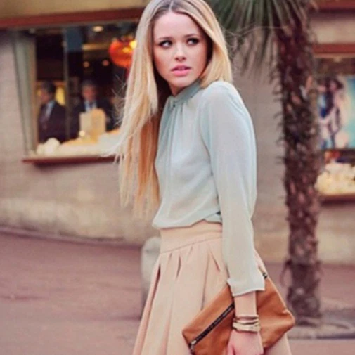 Tan skater skirt outfit cheap
