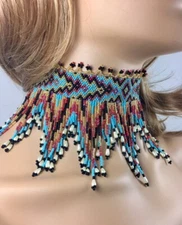 Handmade Multi-Color Native Style Choker Necklace