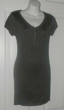 NEW Gray Moral Fiber Knit Short Sleeve Sweater Dress Size S