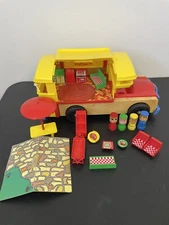 Vintage 1973 Playskool Play Camper #482 RV Camping Bus Playset 17 Pieces