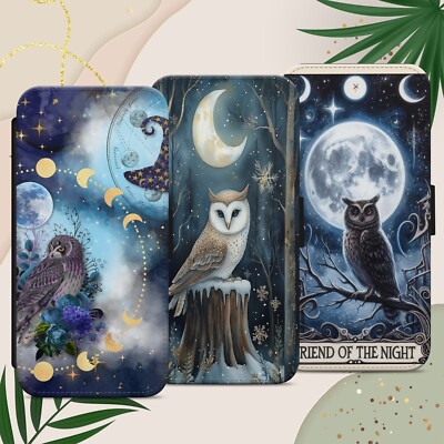 HEXE EULE HIMMLISCHER MOND STERN FLIP WALLET HANDYHÜLLE CASE IPHONE SAMSUNG PIXEL
