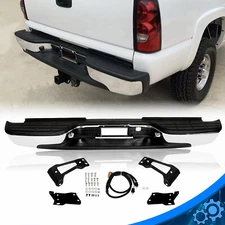 Complete Chrome Rear Step Bumper For 1999-07 Chevy Silverado 2500 3500HD