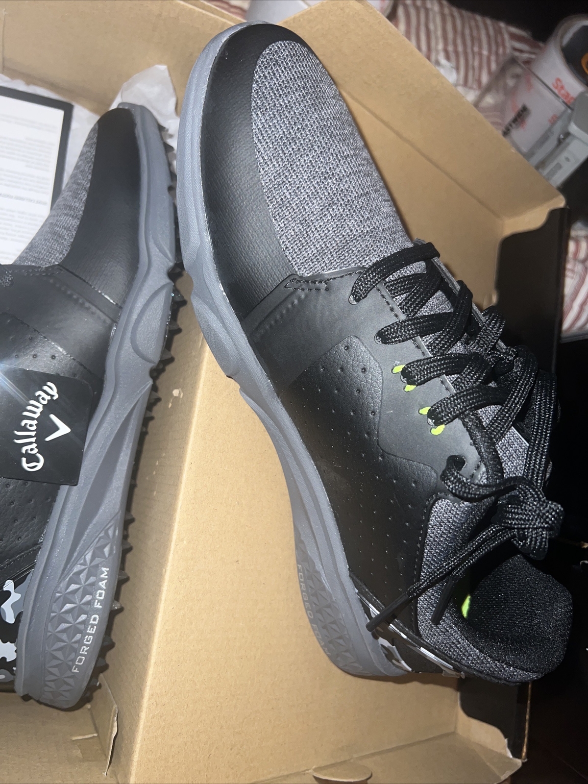 NEW! Men’s Callaway Coronado V2 True Black Spiked Waterproof Golf Shoe