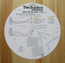 Goniometro allineamento cartuccia braccio design personalizzato Technics EPA-99 & EPA-110