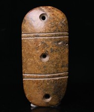 9.5CM China Hongshan Culture Old Jade Carved Exorcism Yubi Yu Bi Amulet Pendant