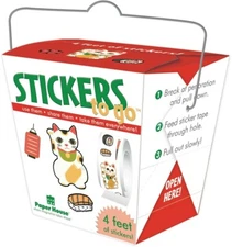 Stickers To Go Container 4' Roll Lucky Cat Sushi Chopsticks Rewards Fun