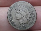 1878 Indian Head Cent Penny- Chocolate Brown, VG/Fine Details