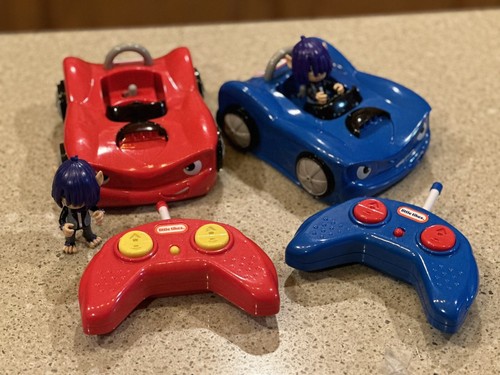 2 Little Tikes RC Bumper Cars ~Works Great W/O Original Drivers Red & Blue Cars - Picture 12 of 23