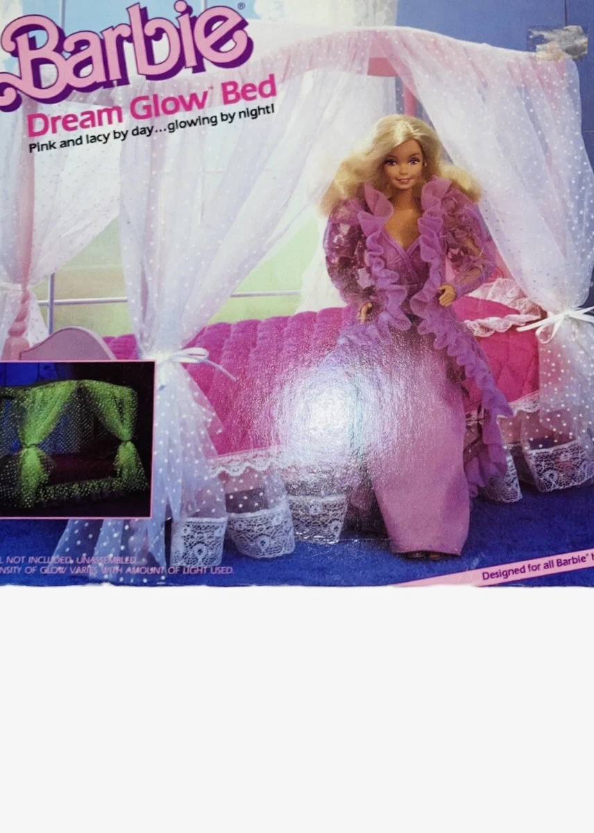 1985 Barbie Dream Glow Bed Hot Pink Bedding Pillow Pink Bed Frame Headboard 5641