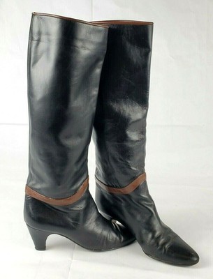 Vera Cuoio For Marie Leanell Knee High Boots Black Leather Women's US Size 7.5 N
