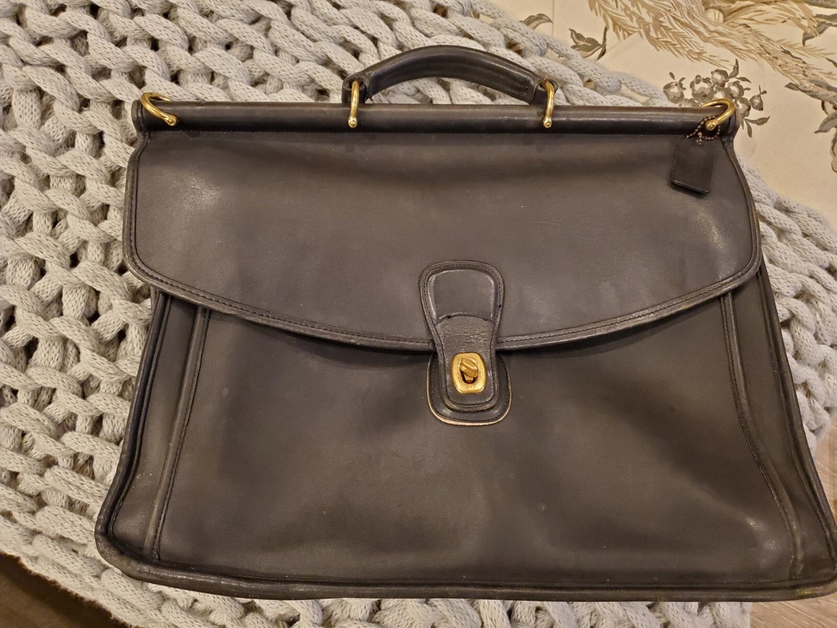 Vintage Coach Beekman Black Leather Briefcase Satchel 5266 Vintage Coach Beekman Black Leather Briefcase Satchel 5266