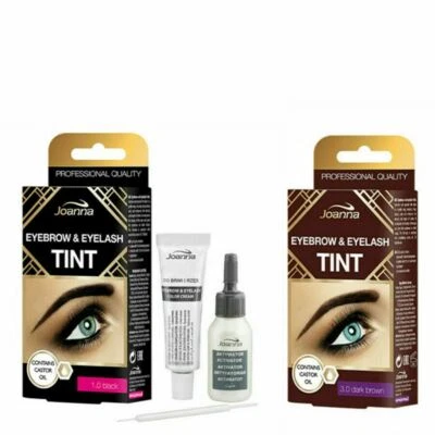 Joanna Eyebrow Eyelash Cream Henna Brown Black Tint 15ml Full Dye Kit Set 15ml