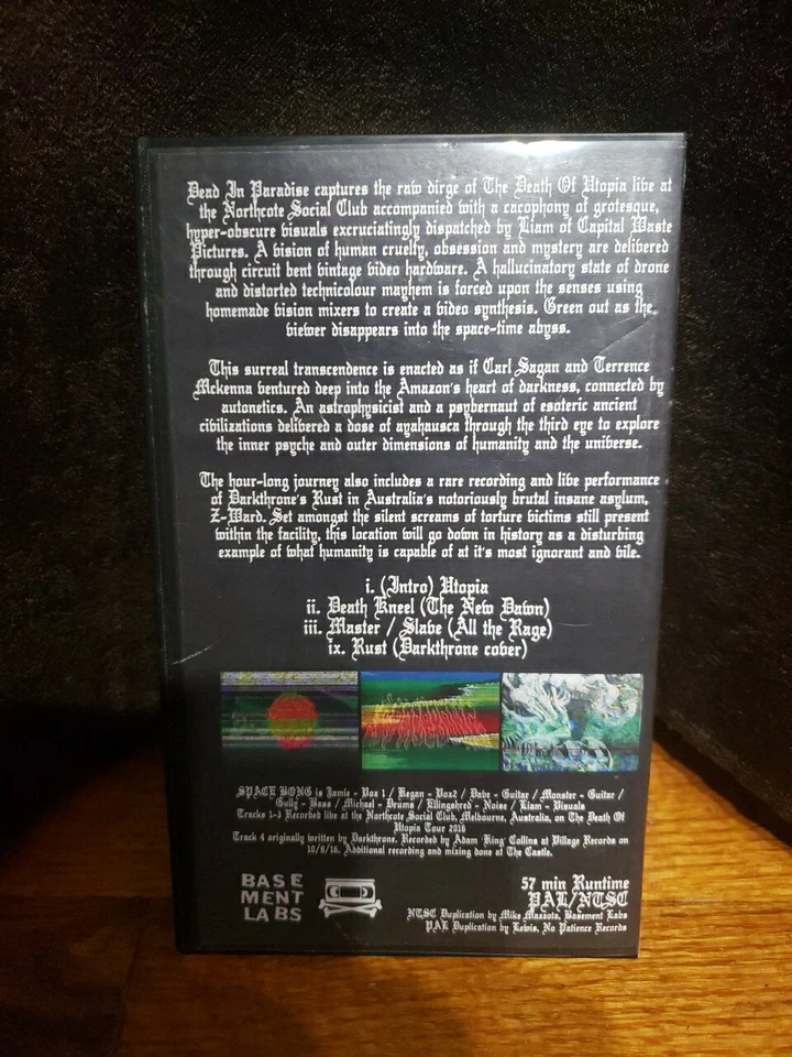 Space Bong Dead In Paradise Heavy Black Doom Speed Metal VHS Tape Vaporwave 2016 Foto 2 de 4
