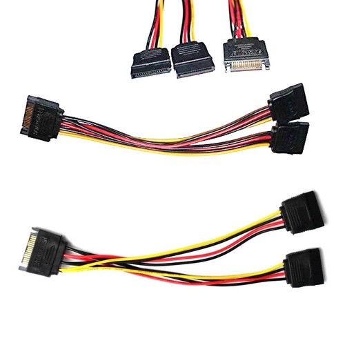 SATA Power Cable 15 Pin SATA Y Splitter Adapter 15Pin Male to Dual Female Cable - Picture 11 of 12