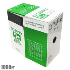 1000FT CAT5E Network LAN Ethernet UTP Bulk Cable Solid Copper Wire 24AWG Gray