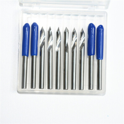 0.1mm Tip 3.175x60 Degree V Groove 1Flute Spiral Carbide Engraving Bit for Metal
