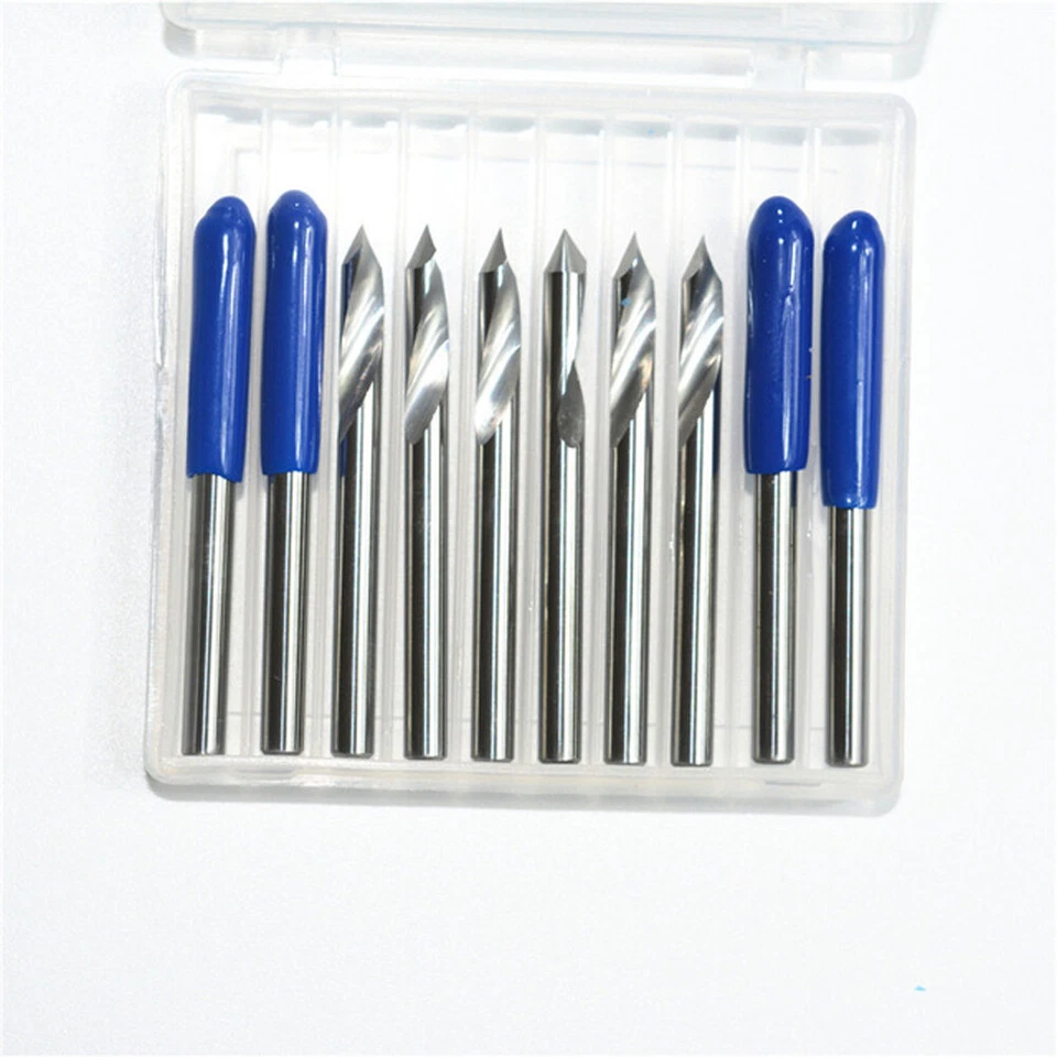 0.1mm Tip 3.175x60 Degree V Groove 1Flute Spiral Carbide Engraving Bit for Metal - Image 4 of 4
