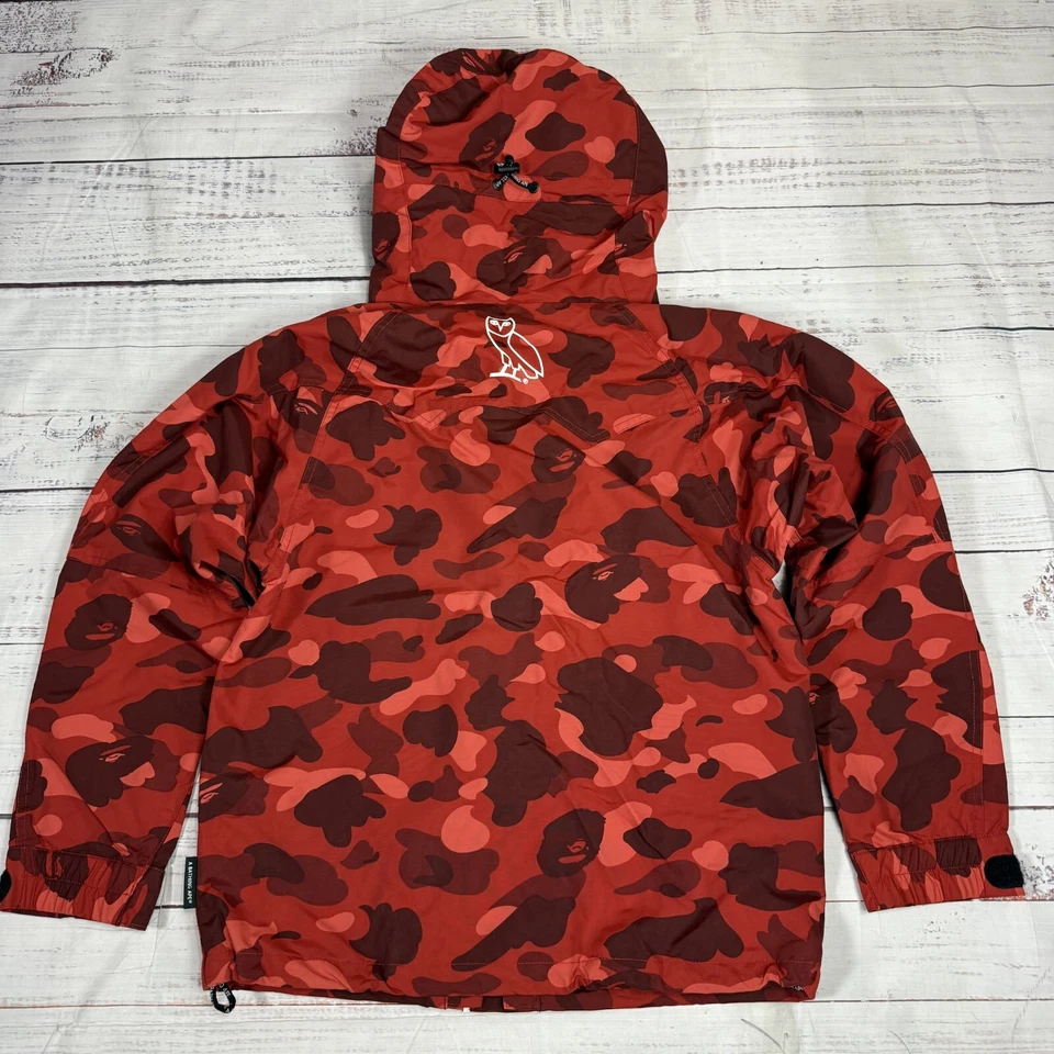 A bathing ape X OVO Red Camo Jacket Hooded Full Zip Men's Sz S NWT - Image 4 of 4