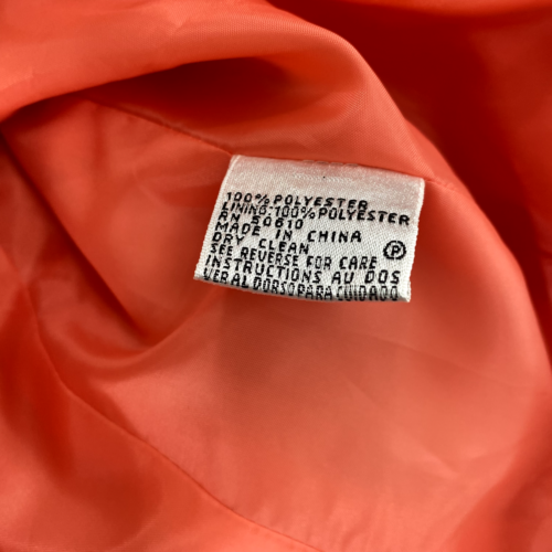 Le Suit Petite Blazer Women's 8P Orange Geometric Business Career Job Interview - Picture 4 of 10