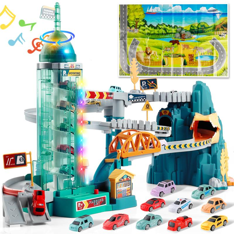 King Size Dinosaur Racetrack Playset with Toy Cars for Kids