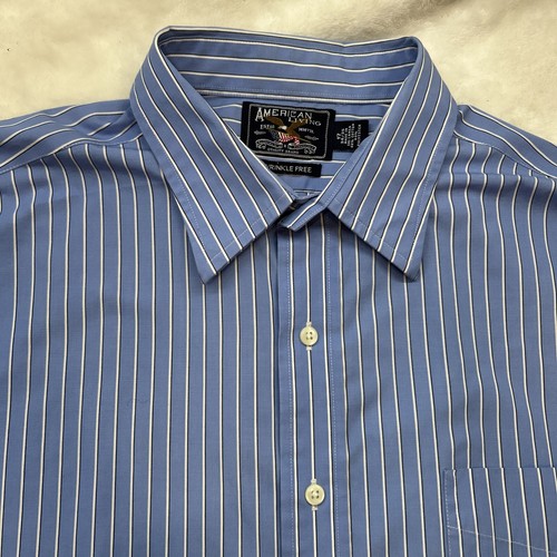 American Living Men's Size XL 17 34\35 Blue Button Up Long Sleeve Dress Shirt - Picture 3 of 9