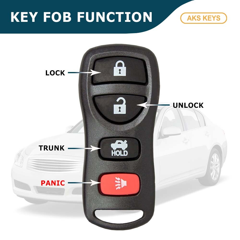 2 Replacement for Infiniti I35 I 35 2002 2003 2004 Remote Keyless Entry Key Fob