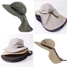 US 1 Pack Fishing Hat Wide Brim Neck Cover Flap Cap Sun Protect Hiking Outdoor