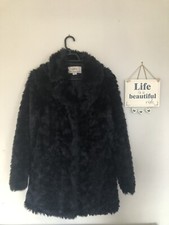 Quiz Black Faux Fur Jacket Size 8/10 Rrp £40