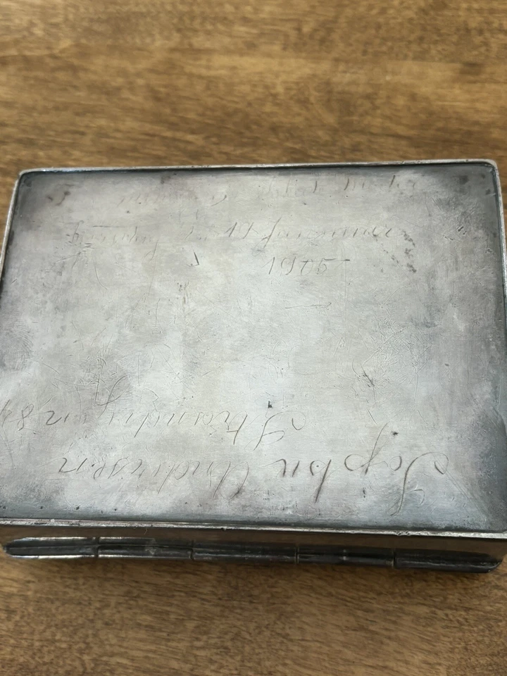 银锁盒饰品丹麦瑞典古董 1800 — 第 4/4 张图片