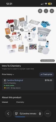 Carolina Biological Intro to Chemistry Kit Educational Set 2023 Ages 12-16 Years