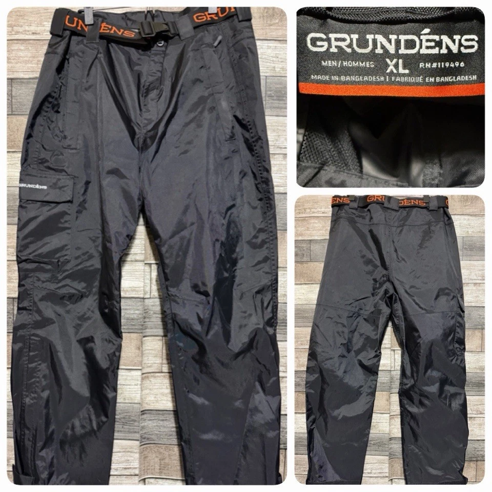 Grundens Weather Watch Cargo Rain Pants Men’s XL Black Belted (Inseam 30)