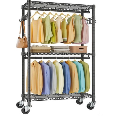 R2 Clothes Rack Heavy Duty Clothing Rack for Hanging Clothes, Rolling Garment...