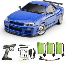 1/18 RC Drift Car with 3 Batteries Gyro LDRC LD1899 GTR R34 2.4Ghz RWD Drifting
