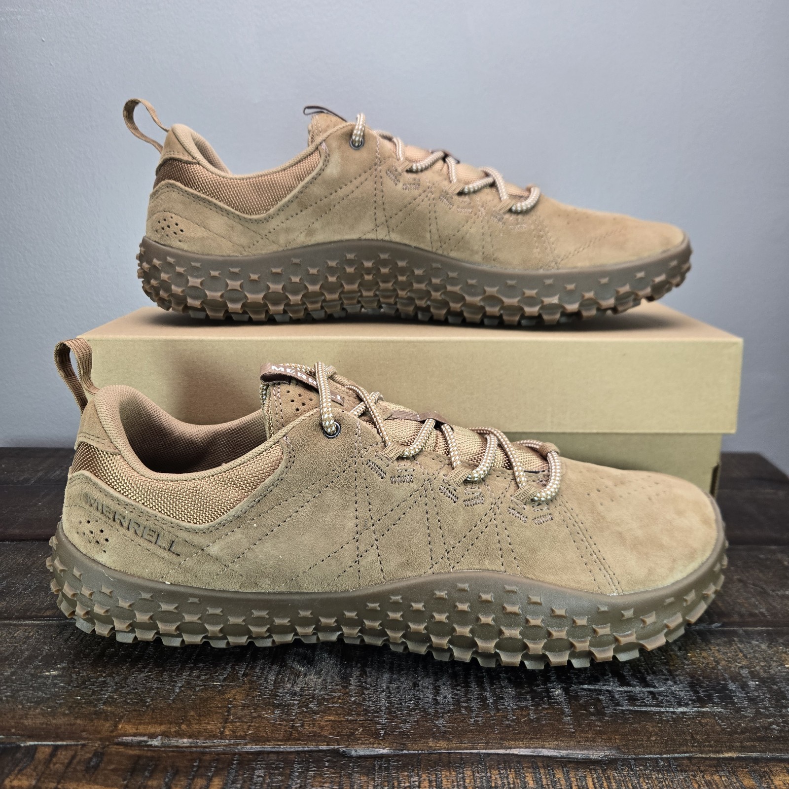 Merrell Wrapt Mens Size 12 Tobacco Brown Minimalist Barefoot Sneaker Shoes