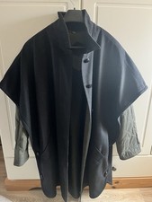 Damen Wollmantel Im Poncho Style Schwarz Grün Größe 42/44