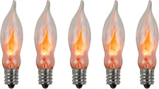 Creative Hobbies® A101 Flicker Flame Light Bulb 5 Count (Pack of 1), Orange