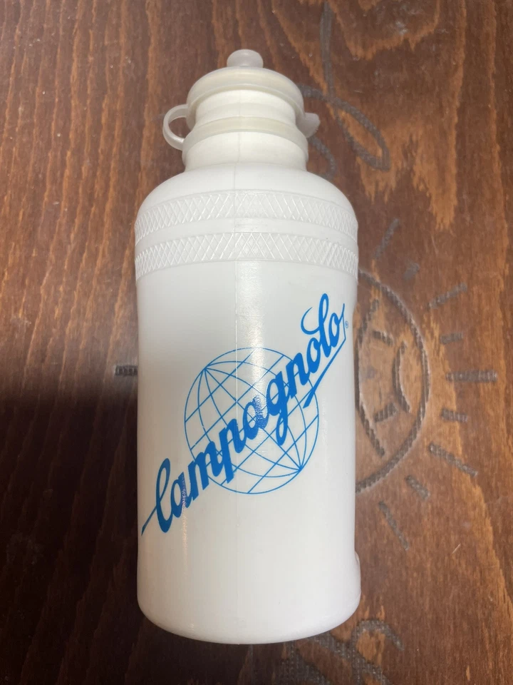 Botella de agua vintage NOS T.A Campagnolo Globe Logo blanco azul RARA Foto 2 de 4