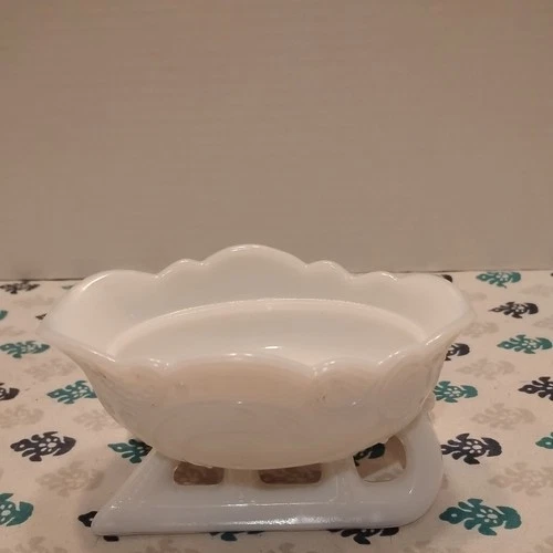 Vintage Westmoreland Glass Company Milk Glass Sleigh Produced in the 1970's