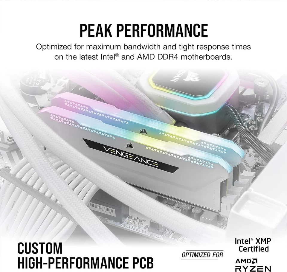 Corsair VENGEANCE RGB PRO SL 64GB (4x16GB) – CMH64GX4M4D3600C18W – DDR4 3600MHz - Image 4 of 4
