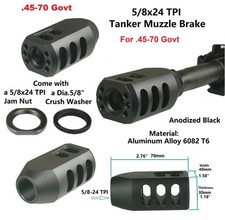 .45-70 Govt 5/8x24 TPI Low Concussion Tanker Muzzle Brake Compensator Washer/Jam