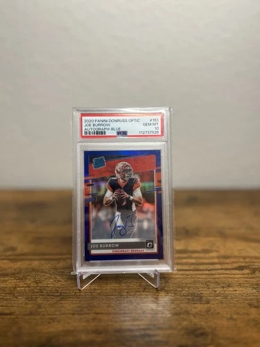 2020 Panini Donruss Optic - Rated Rookies Joe Burrow #151 Blue Auto /75 PSA 10 