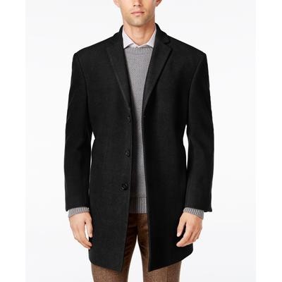 Calvin Klein Mens Slim fit Overcoat Coat 40 S Black Solid