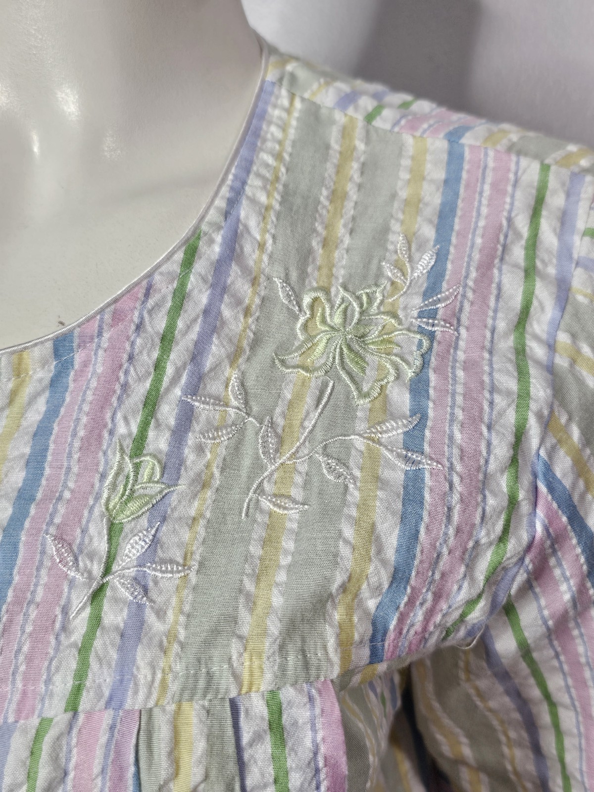 Vintage Pastel Striped Housedress - image 3