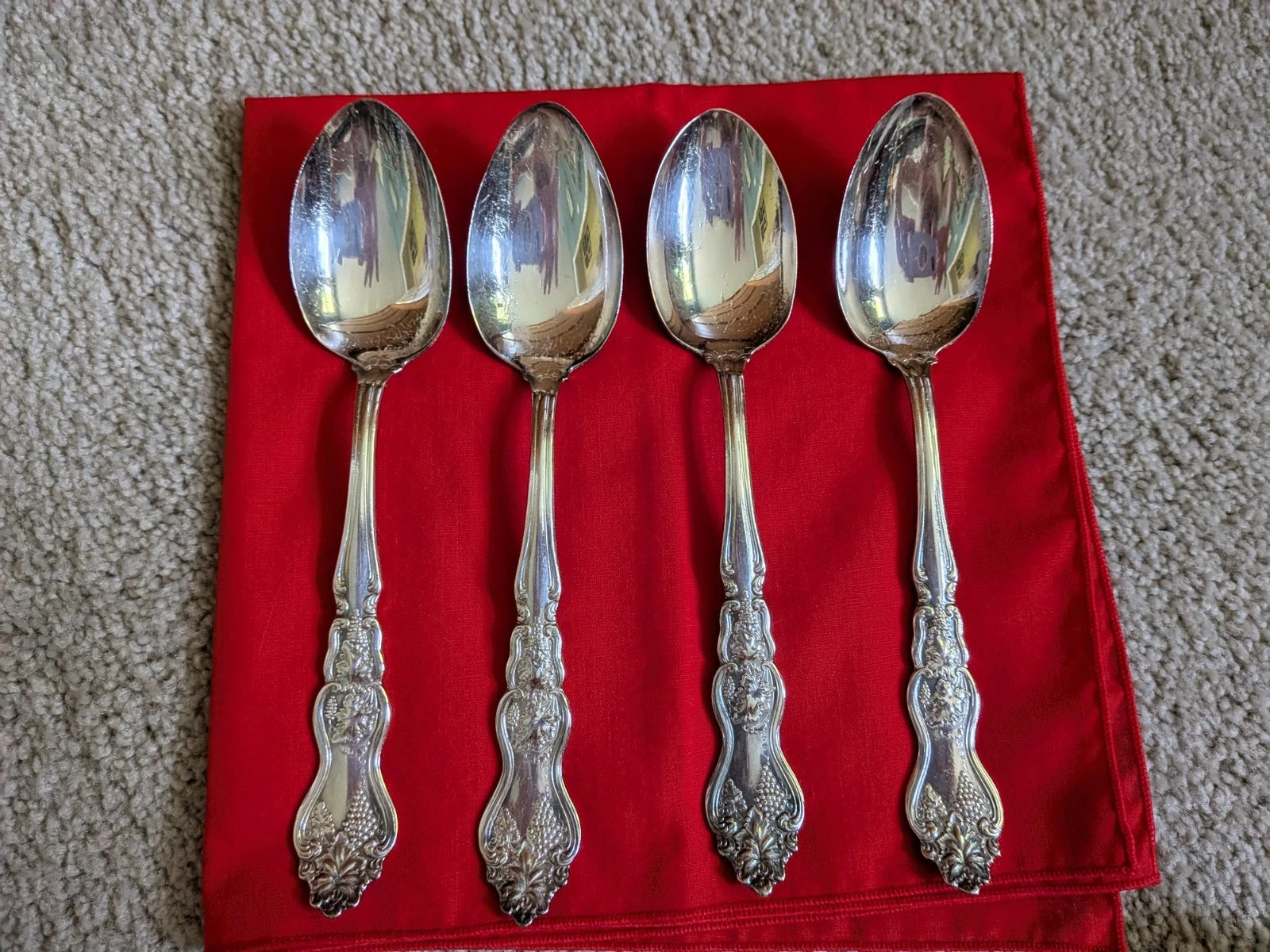 Moselle Grape Leaf Silverplate SERVING SPOONS