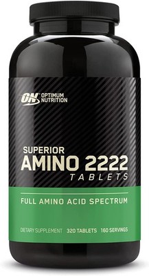 Optimum Nutrition Superior Amino 2222 Tablets, Complete Essential Amino Acids,