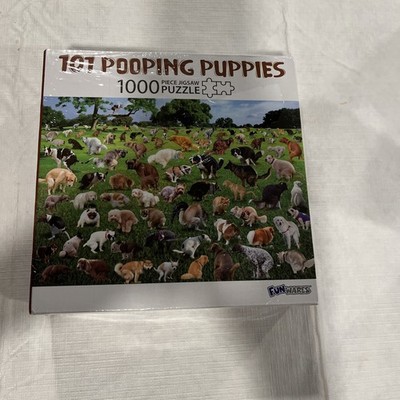 New/Sealed-1000 Piece Jigsaw Puzzle-101 Pooping Puppies-Dogs-Lab-Pug-Pit-Poodle