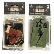 2 Packs Elvis Presley Air Fresheners (6 Total) Sealed New Car & Coconut Scents